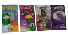 Veggie Tales VHS Tape Lot of 4 Silly Songs Scared Religious Christian Kid God TV