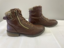 Sarah Jayne Rockit Girl's Congac Leather Brown Boot's Size 5