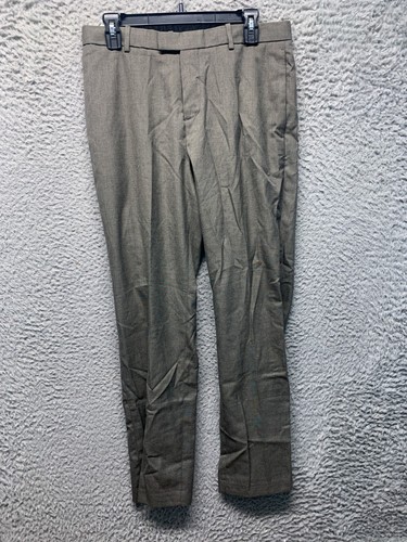 Perry Ellis Herren Hose 30 30 braun vorne flach elegant Freizeit bügelfrei Reise Luxus