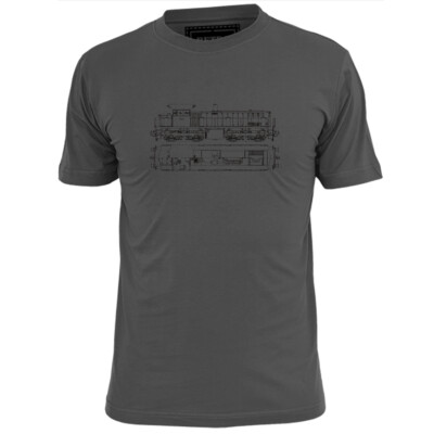 T-Shirt Herren Walkers 73 Diesellok Bauplan 