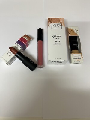 LAURA GELLER 4 STÜCK QUENCH N TINT MEDIUM/DEEP FOUNDATION + CONCEALER LIPPENSTIFT