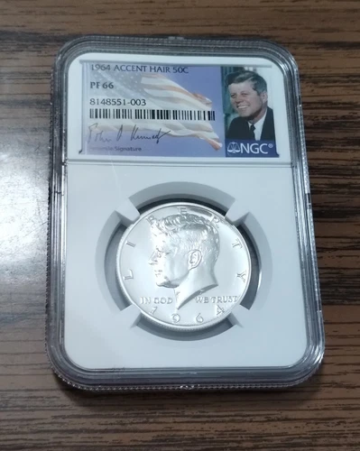 1964 P KENNEDY ACCENT HAIR PROOF PF66.