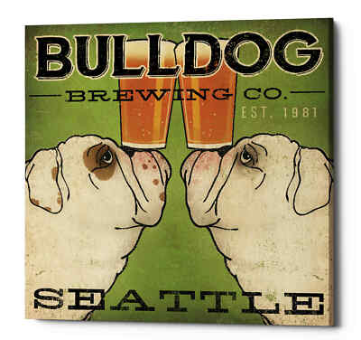Epic Graffiti 'Bulldog Brewing Seattle' by Ryan Fowler, Giclee Canvas Wall Art