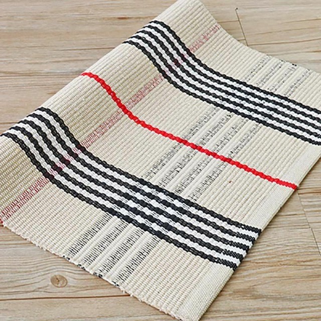 Reversible Hand Woven Cotton Rug Machine Washable Durable Throw Rugs