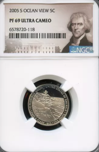 NGC - Jefferson Nickel - 5c - 2005 S  Ocean View - PF-69-UC