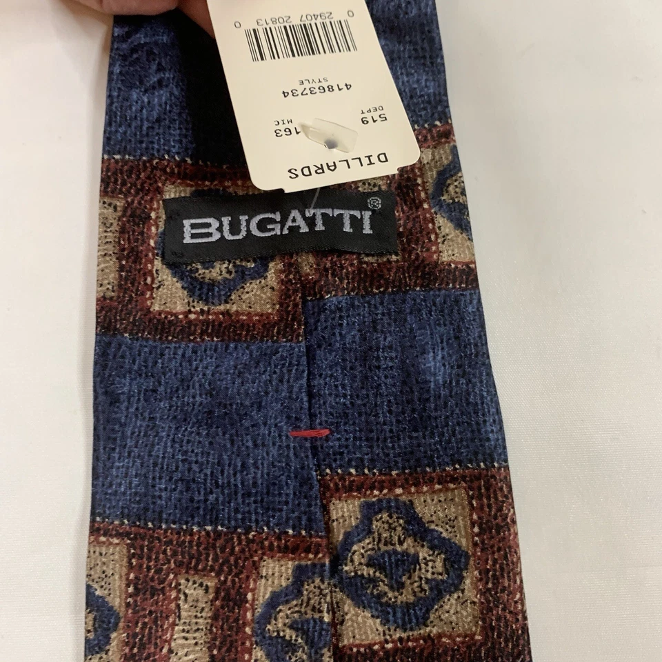 Bugatti Men's Tie 100% Silk New with Tag Geometric Print - Image 4 of 4