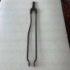 Antique Ornate Victorian Iron Fireplace Tongs