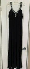 Davids Bridal DB Studio Black Halter Long Prom Cocktail Formal Gown Dress (Sz 4)
