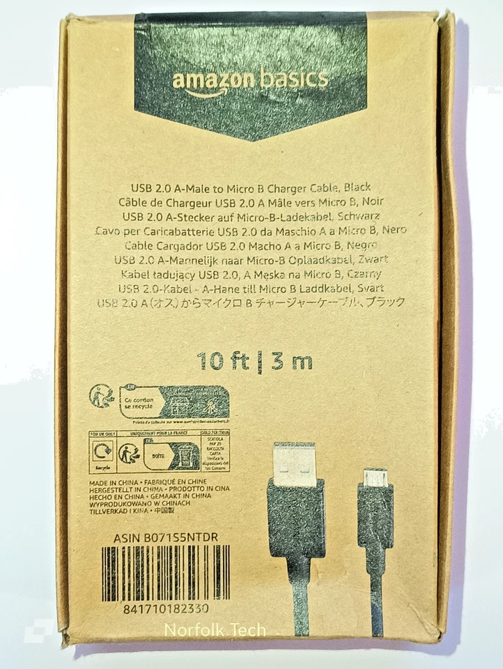 Amazon Basics USB 2.0 A Male to Micro B Charge Cable 6ft /1.8m Quick delivery OB - Image 3 of 3