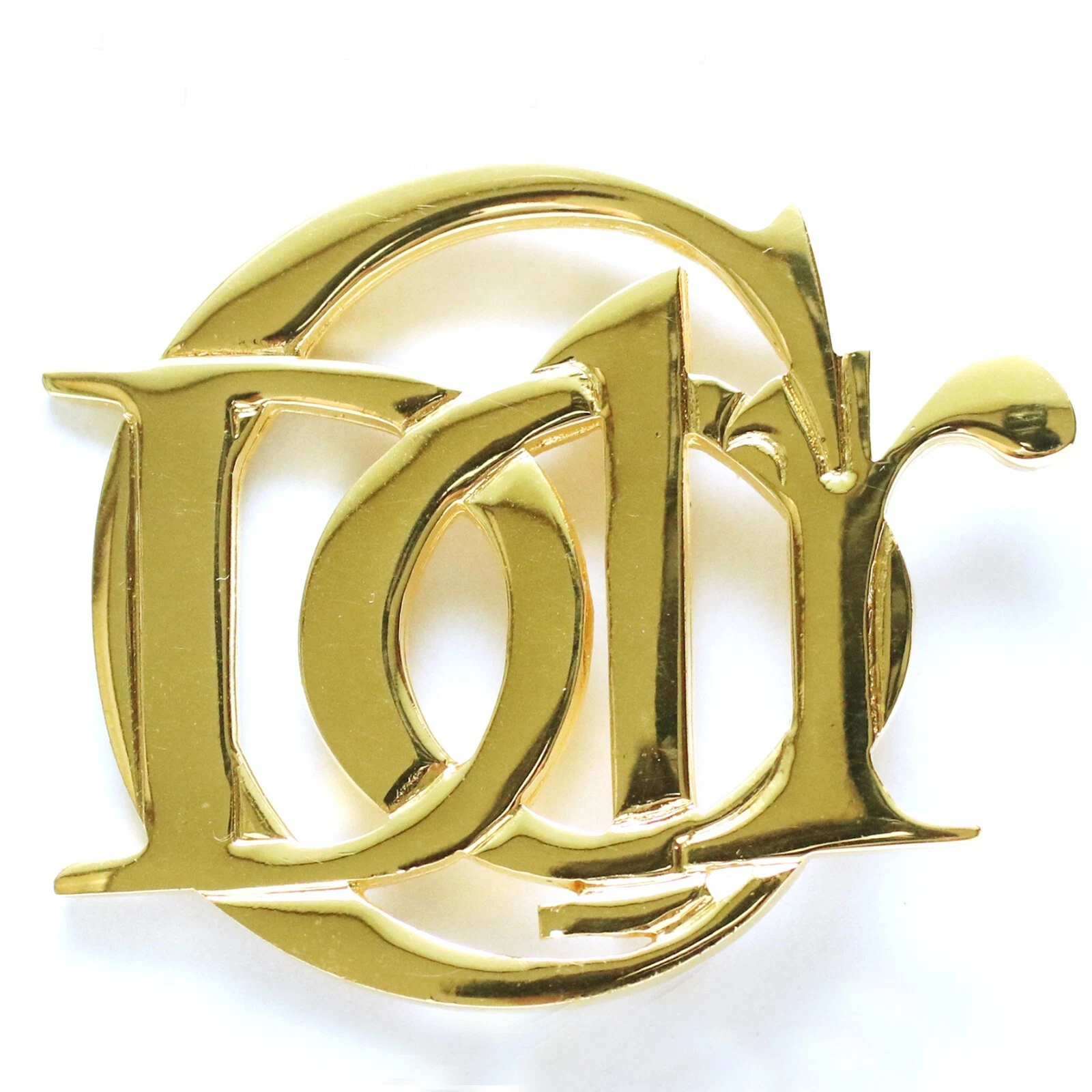 Broche broche vintage Christian Dior ton or logo DIOR bijou rare