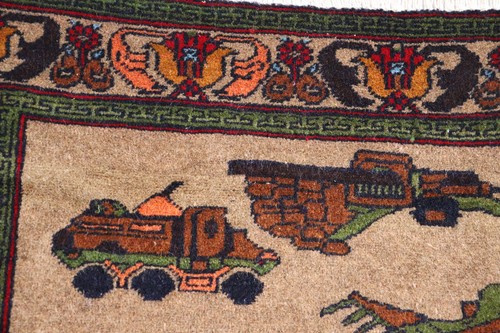 93x65 cm Afghan Warrug Kriegteppich Handgeknüpf Teppich Rug Afghanistan PK/115 - Picture 8 of 13