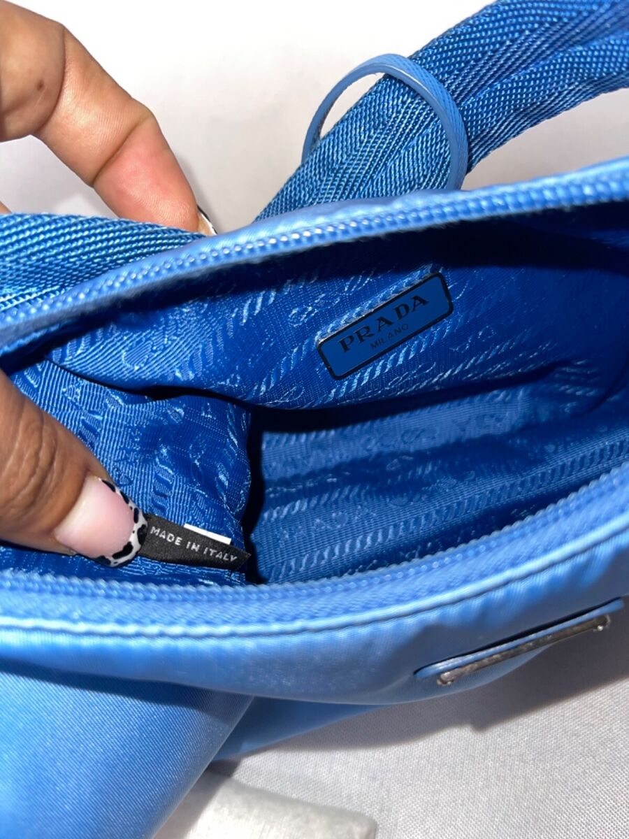 Prada Re-edition 2000 Nylon Mini Bag in Blue