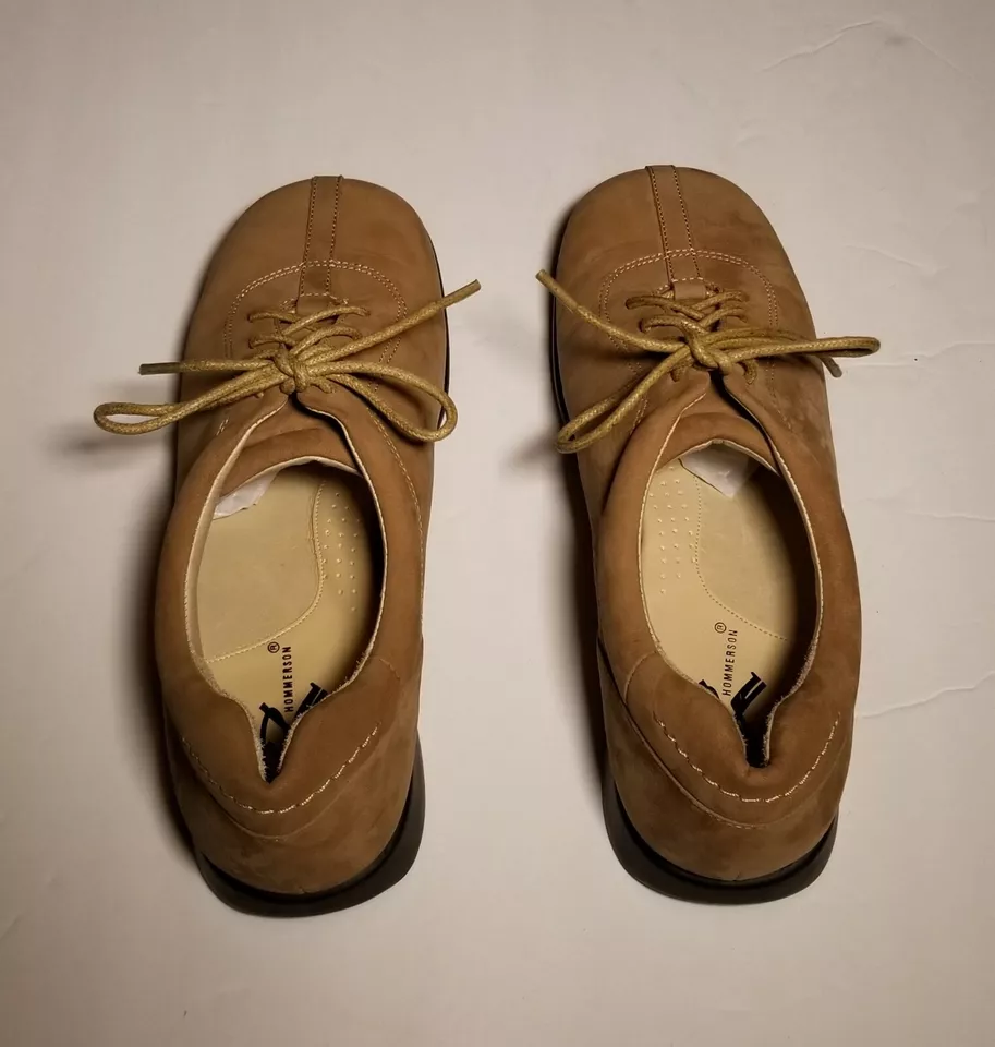 Zapatos Ros Hommerson para mujer EE. UU. 6,5 W beige tostado marrón cómodos planos atados Ros Tech Foto 2 de 4