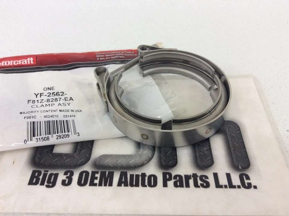 Abrazadera de manguera de entrada a escape Ford 6,0 L 7,3 L F-250 F-350 F-450 turbo banda V nueva OE Foto 3 de 3