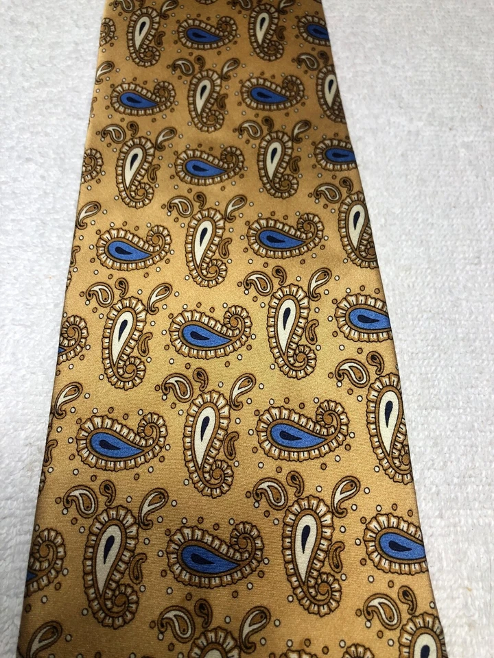 TANGO MENS TIE GOLD WITH BROWN BLUE WHITE 4 X 60 — 第 3/4 张图片