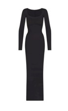 Rare Body Shaping Skims Long-Sleeve Scoop Neck Maxi Dress Size M Black NWT