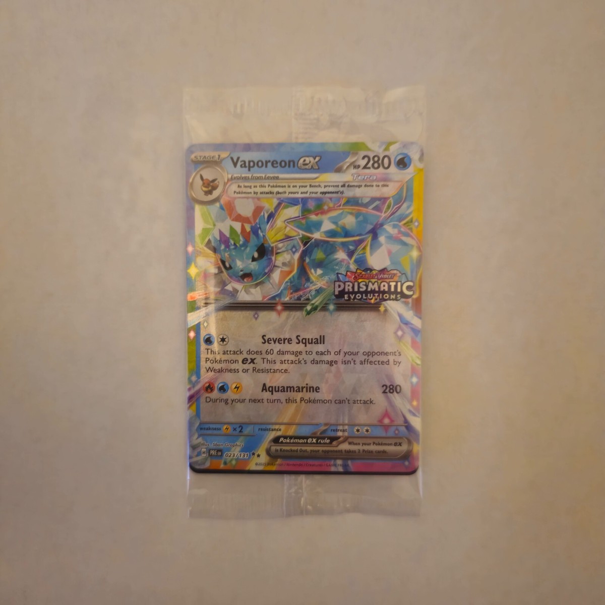 SEALED Vaporeon ex 023/131 Stamped Promo Prismatic