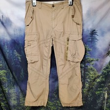 RARE Polo Ralph Lauren Mens Size 36x32 Utility Cargo Pants Brown Hiking Military