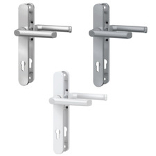 BASI - Schmalrahmen-Drücker-Garnitur - Langschild rund - für Profilrahmentüren