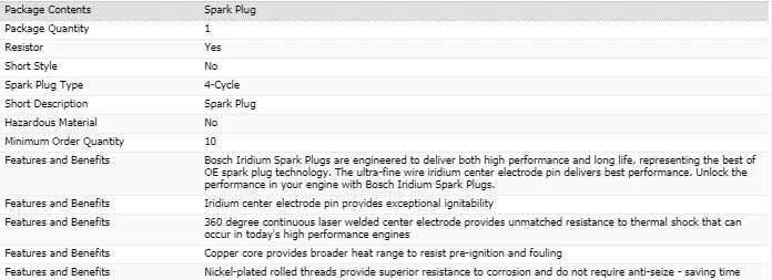 4 bujías Bosch Iridium para 2004-2007 SUBARU FORESTER H4-2,5 L Foto 4 de 4