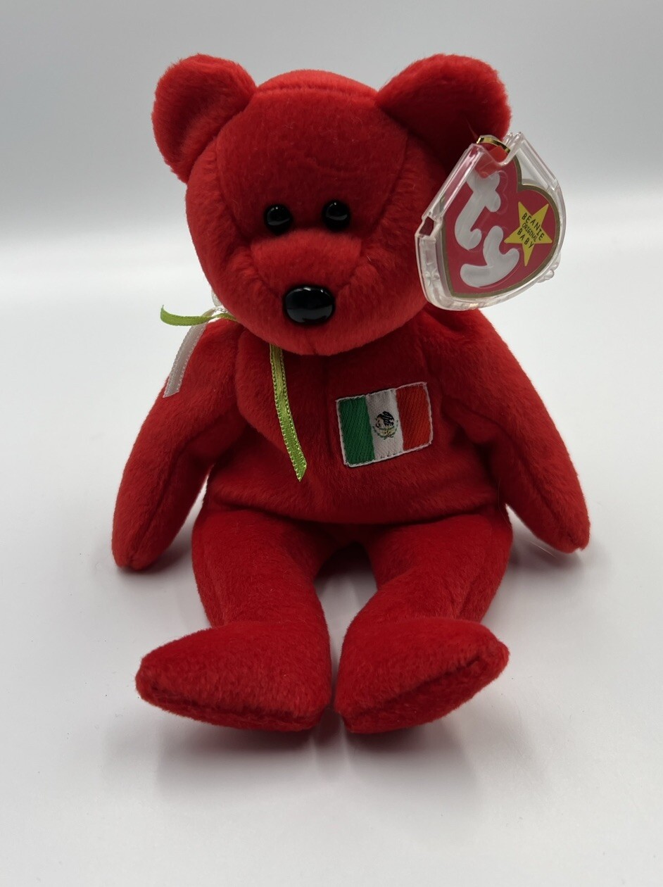 Ty Beanie Babies Osito The Mexico Bear With Tag In Plastic Protector