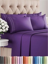 6 Piece Sheet Set Hotel Luxury Soft Wrinkle Free KING Bed Sheets by CGK Linens