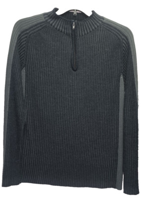 WILDWEST men's high-neck zip-up sweater, size L
