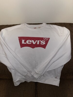 Mens Sweatshirts Beige Levis Hoodie Levis Womens White