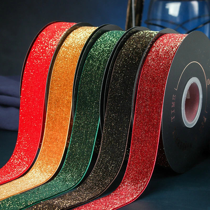 Vintage Sequin Velvet Ribbon Trim Velour Webbing for Floral Decor 1"X10 Yd - Image 4 of 4