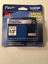 2 Pack Brother International Tze1312pk Label Tape - 0.50" Width, Laminated