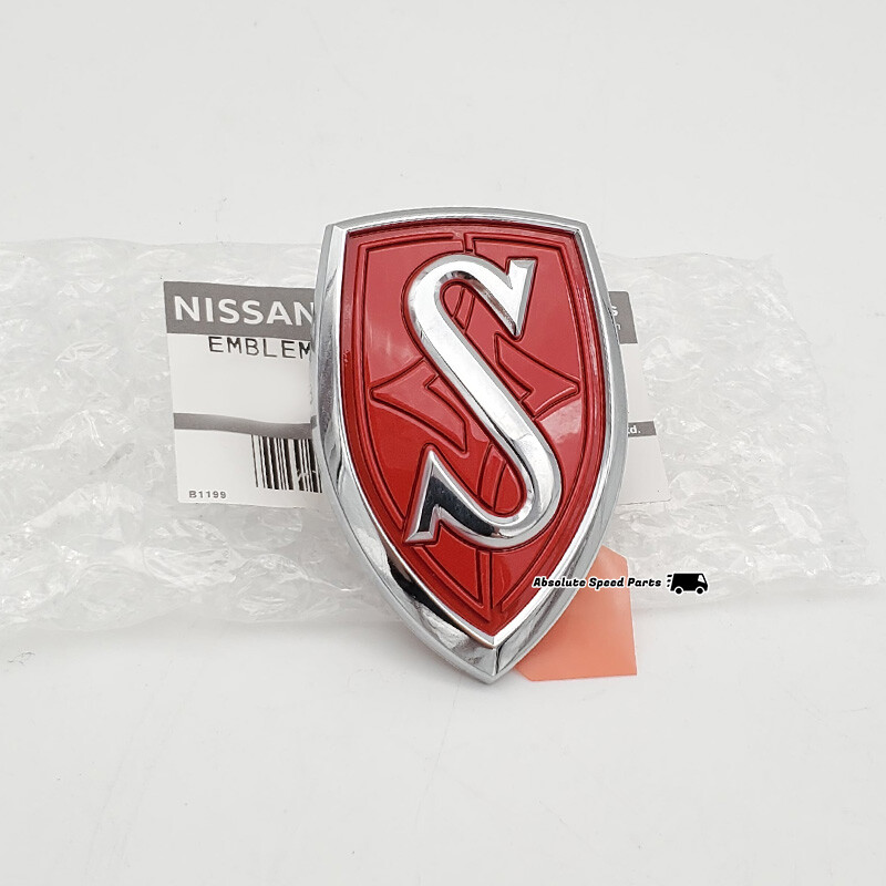 OEM Nissan Red S hood emblem JDM S14 240SX Silvia badge 65892
