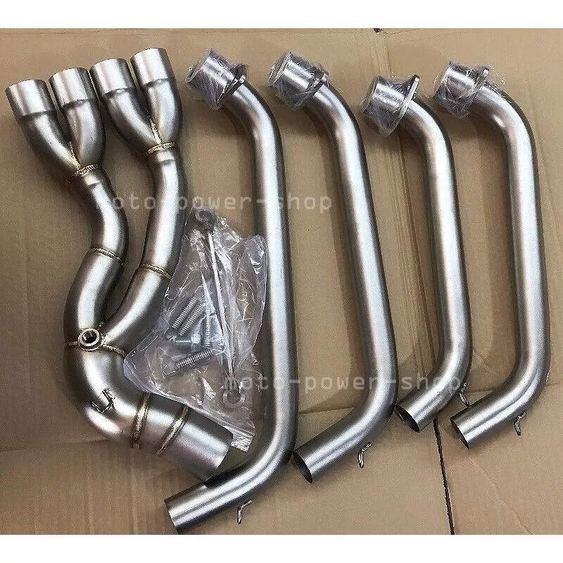 For Honda CBR650R CBR650F 2014-2023 CB650R Full System Exhaust Tips Pipe Silver - Image 3 of 4