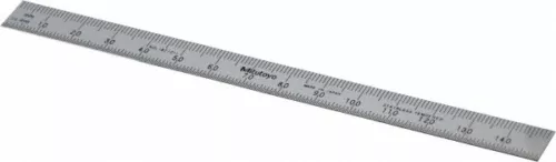 Mitutoyo 150mm Long, 0.5, 1mm Graduation, Flexible Stainless Steel Rule Metri...