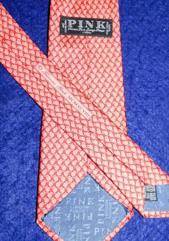 CORBATA TOOMAS ROSA HECHA EN INGLATERRA MOTIVO ELEFANTE NARANJA/ROJO - CORBATA - CORBATA DE DISEÑADOR. Foto 3 de 3