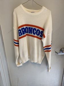 Vintage Casuals By Cliff Engle - NFL Denver Broncos Sweater - White Adult M | eBay