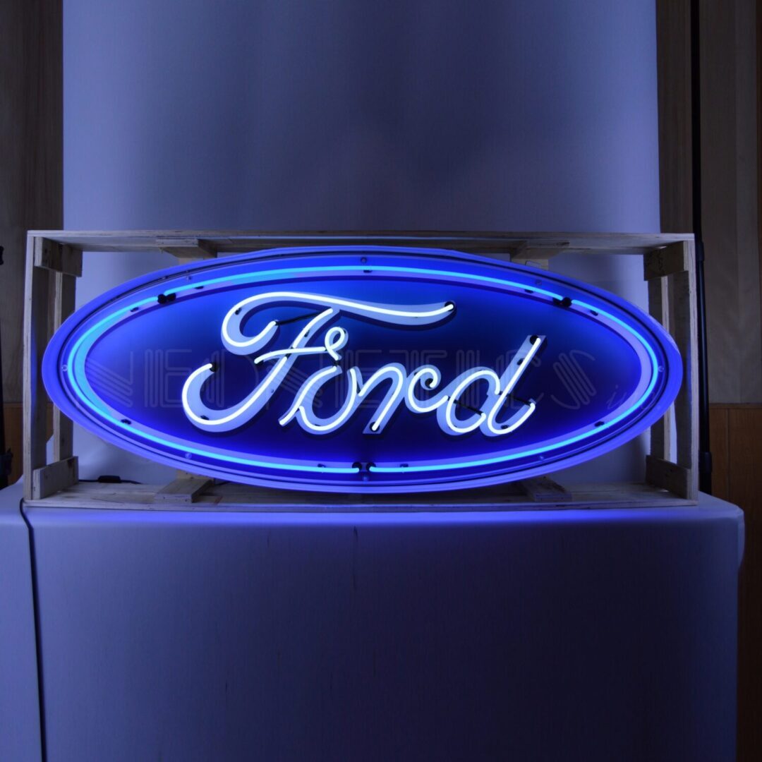 5 Foot Ford Oval Neon Sign In Steel Can Car Garage Neon