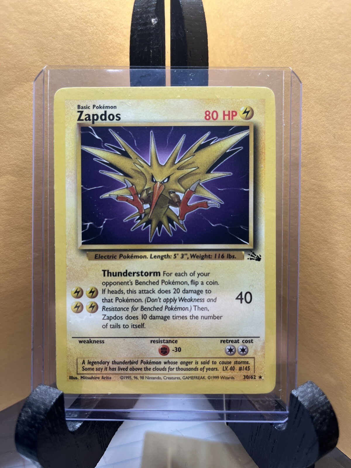 Pokémon TCG Zapdos Fossil 30 Regular Unlimited Rare NM