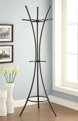 Contemporary Modern Black Metal Coat Rack by Coaster 900895