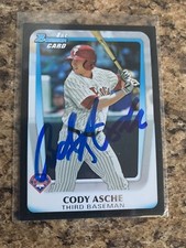 Cody Asche Signed 2011 Bowman Draft Rc Auto Philadelphia Phillies   