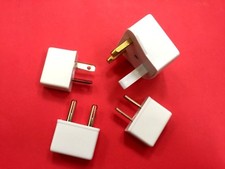 Assorted Round/Flat Pin Travel Adapter Plug Charger Converter 110/120V WHITE