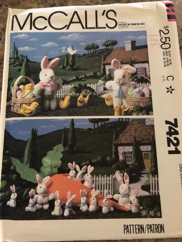 ?McCALL'S #7421 - EASTER CRAFT-RABBITS-CARROT-CHICK-EGG & BASKET PATTERN  FF