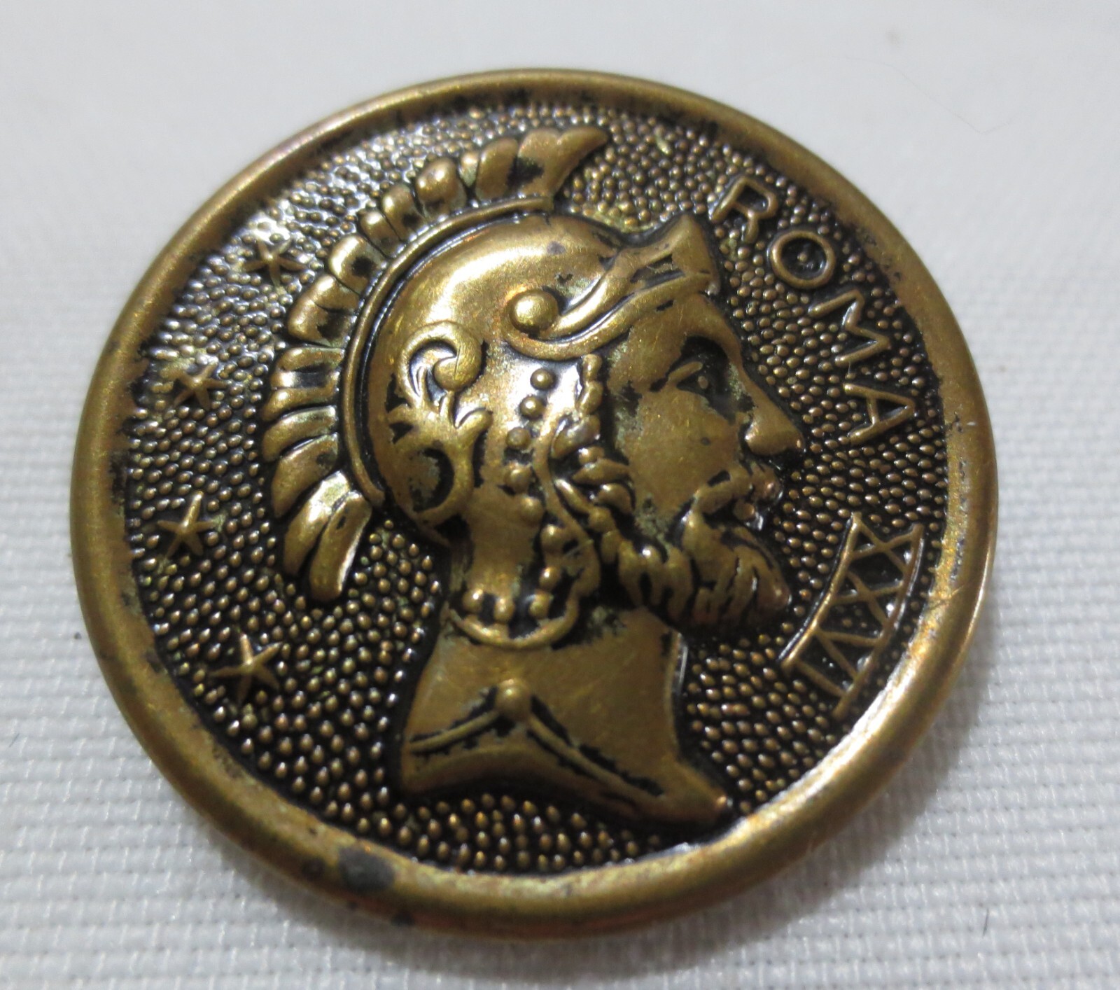 Vintage Roma XXVI 26 Soldier Knight Gold metal shank button 1