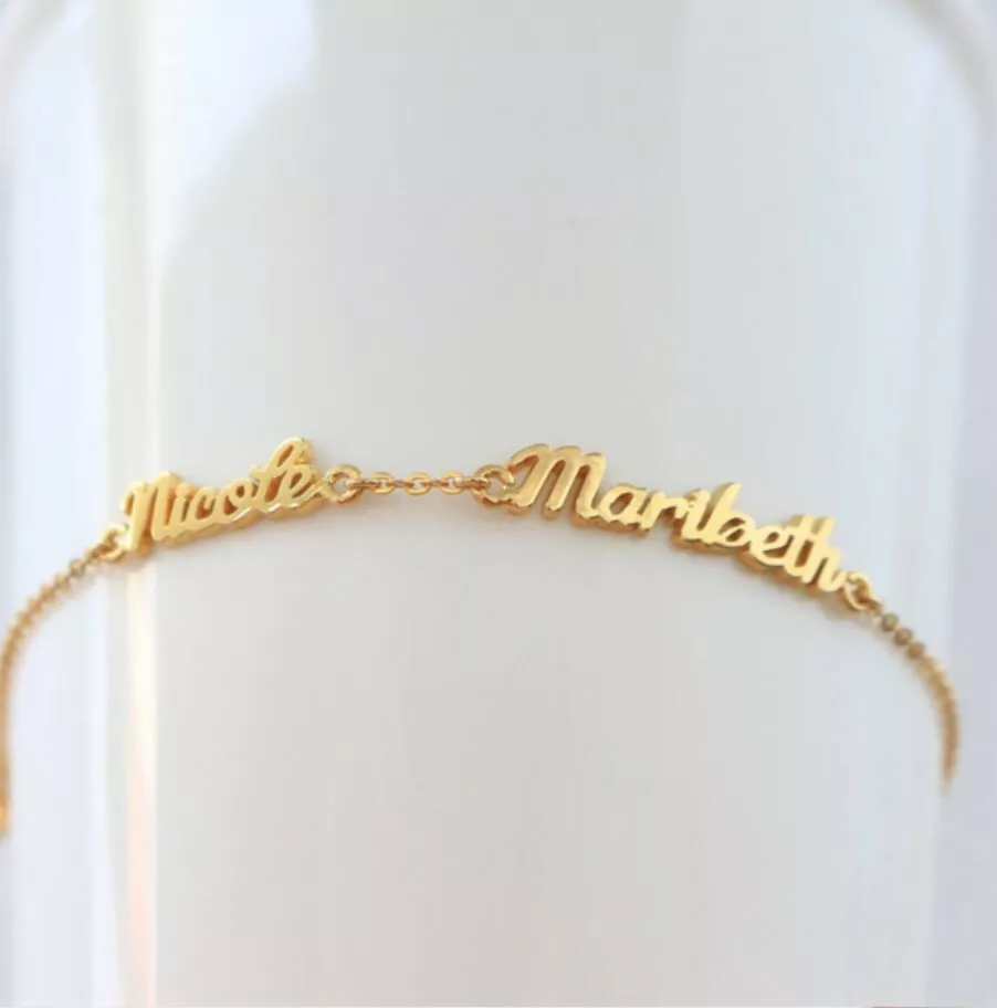 Name bracelet on chain