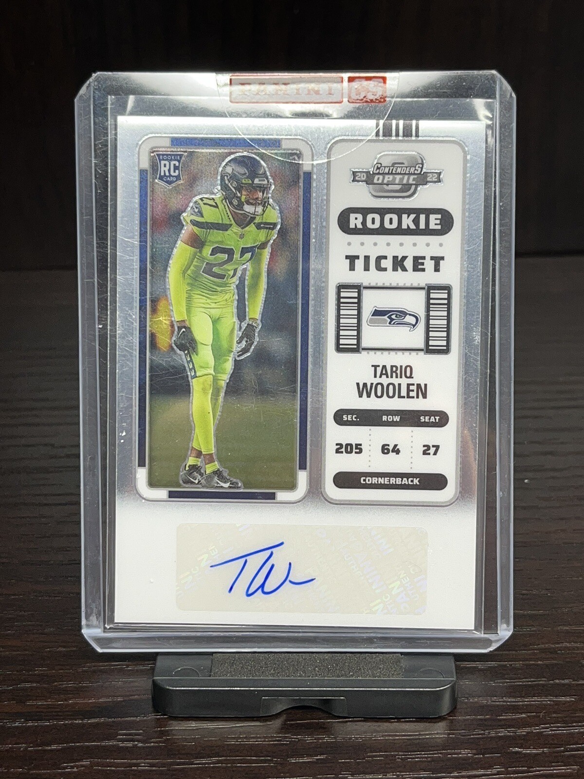 2022 Panini Contenders Optic Tariq Woolen Rookie Ticket Auto 197 RC Seahawks
