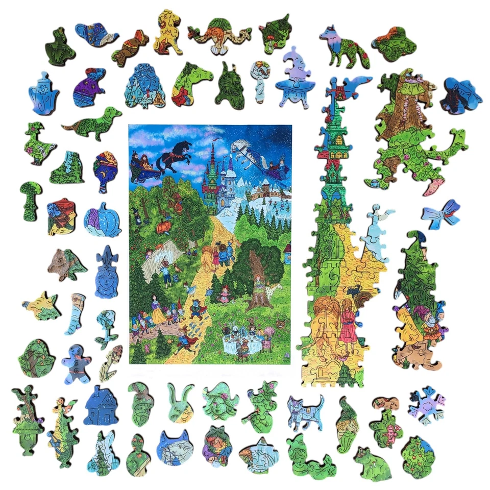 Wooden Jigsaw Puzzle for Adults by FoxSmartBox - 500 Pieces - Fairy Tale Trail - Image 4 of 4