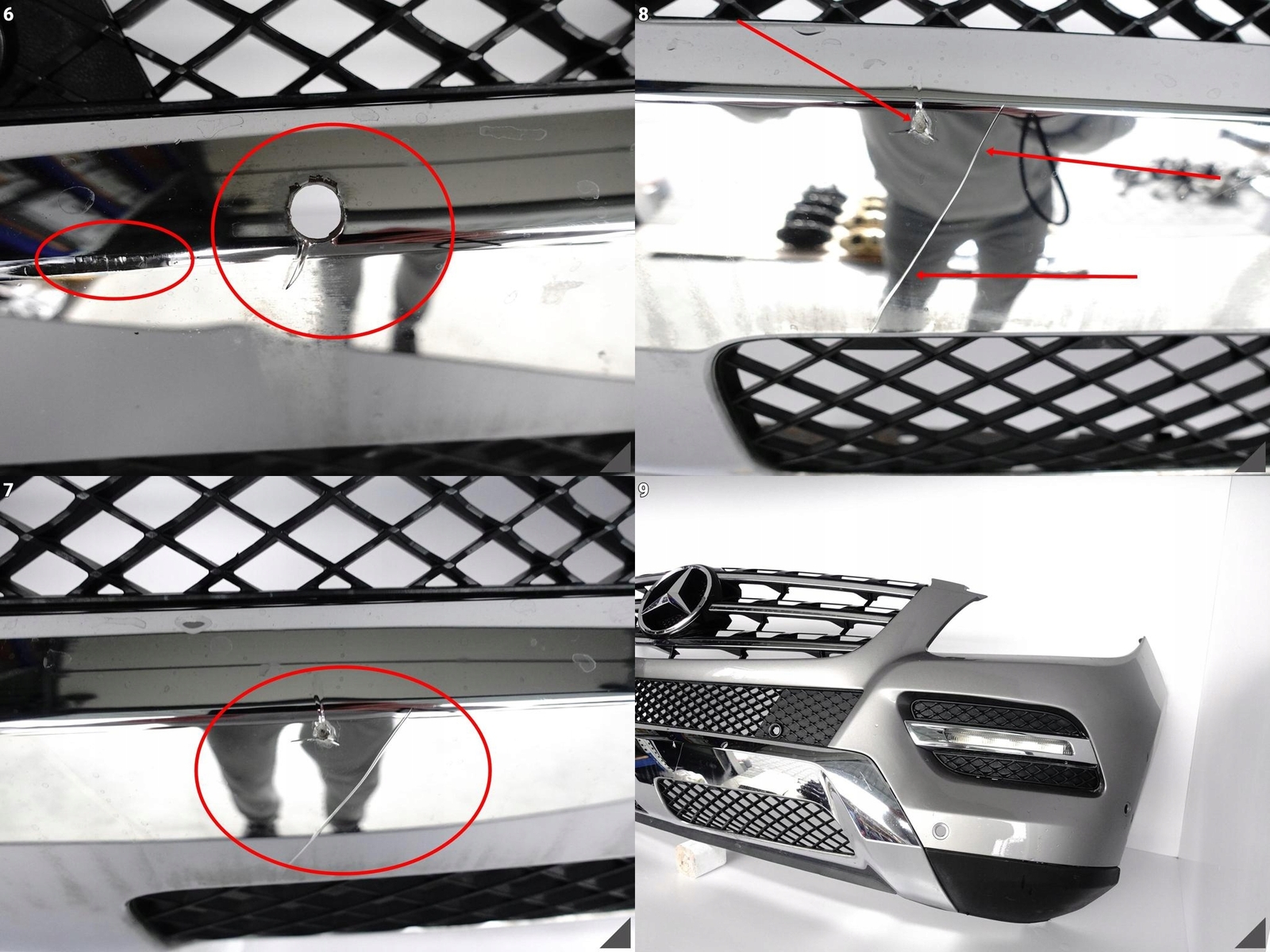 MERCEDES ML W166 BASIS Bj.11-15 Stoßstange Vorne GRILL LED 6xPDC 