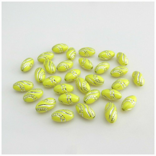 NEW ARRIVAL 30PCS ACRYLIC OVAL SHAPE BEADS WITH SILVER SWIRL PATTERN-SIZE : 12MM - Picture 22 of 24