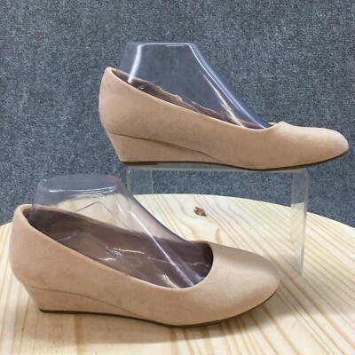 beige wedge dress shoes Women's Walk of Fame Beige Clear Wedge Heels | Size: 6.5
