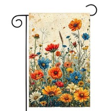 Colorful Spring Garden Flag 12x18 Inch Double-Sided Burlap Welcome Home Decor