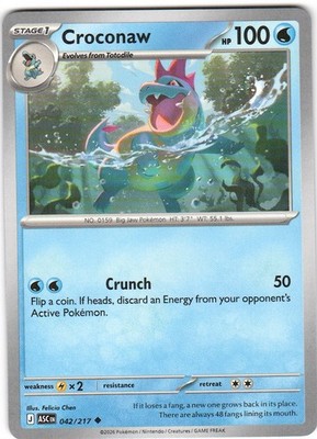Croconaw 042/217 UC ME: Ascended Heroes Pokemon NM/M
